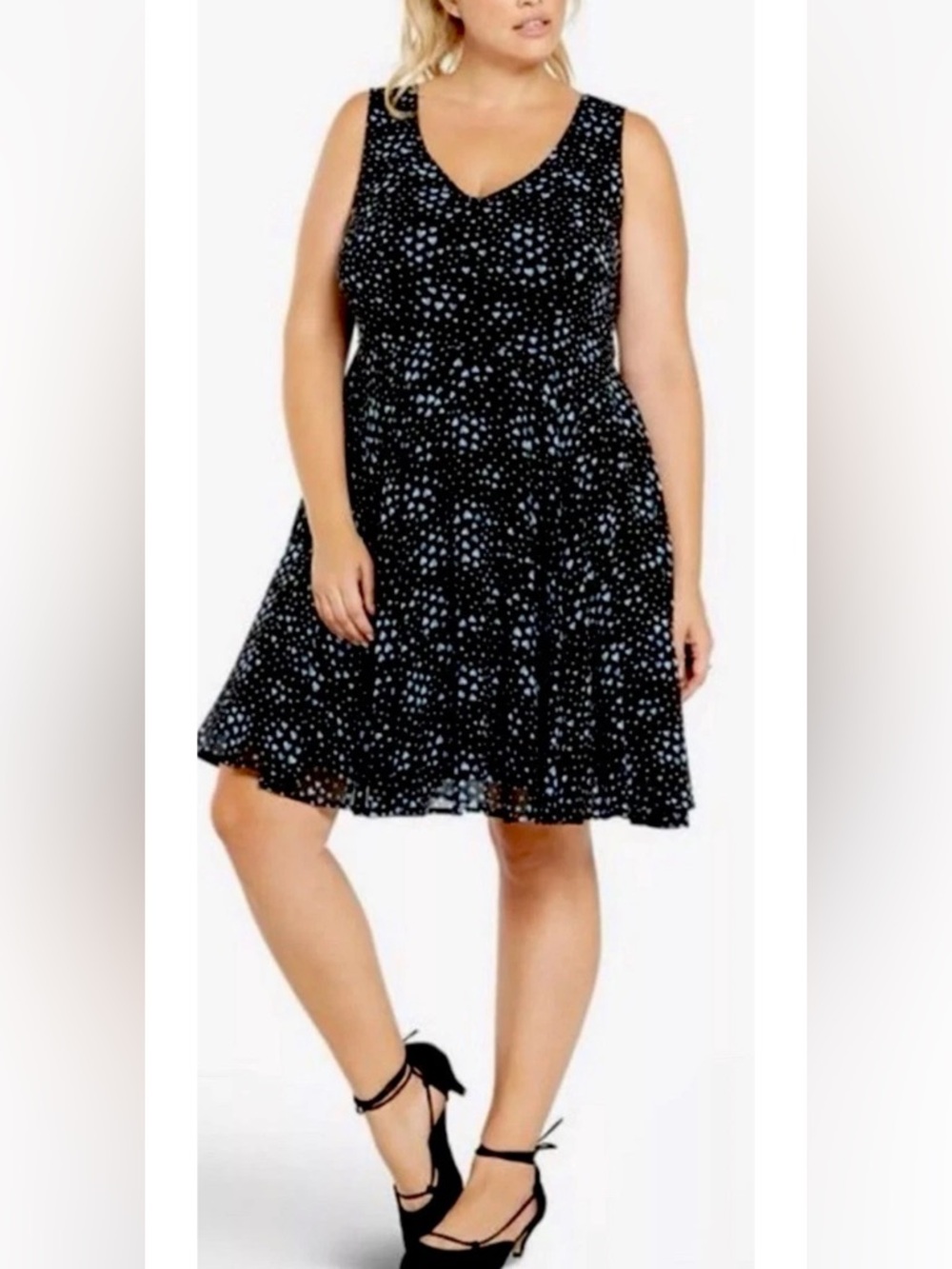 Torrid Dress Size 12 Black Blue Heart Whimsigoth Fairygoth Dark Fairy Emo Skater